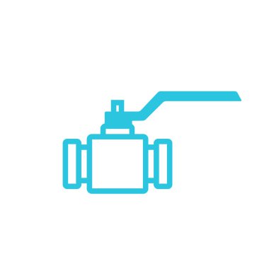 Valf simgesini aç. Beyaz arka planda izole edilmiş. Brom mavi simge seti.