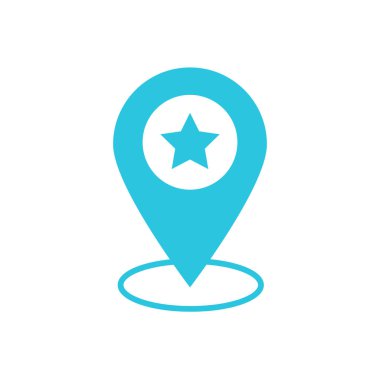 En iyi yer. Varış noktası simgesi. Mavi simge setinden.