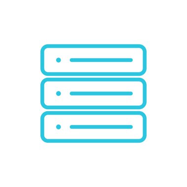 Depolama veri sunucusu simgesi. Beyaz arka planda izole edilmiş. Mavi simge setinden