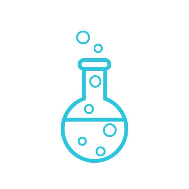 Beyaz arka planda bilim simgesi. Beyaz arka planda izole edilmiş. Mavi simge setinden.