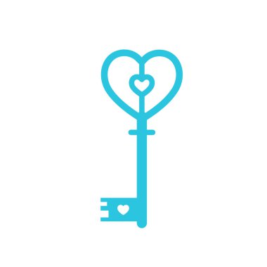 Gizli anahtar simgesi. Beyaz arka planda izole edilmiş. Mavi simge setinden