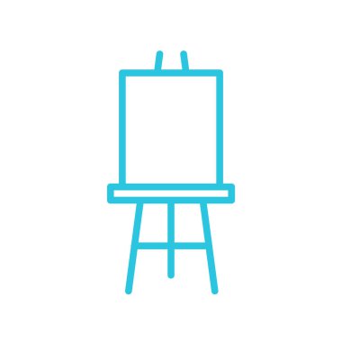 Tablo resim resmi simgesi. Beyaz arka planda izole edilmiş. Mavi simge setinden.