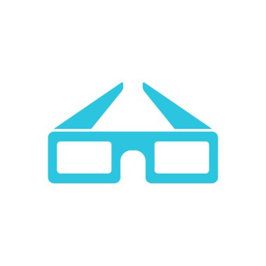 Üç boyutlu gözlükler. Beyaz arka planda izole edilmiş. Mavi simge setinden.