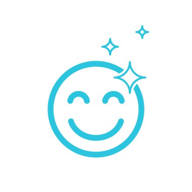 Mutluluk simgesi. Beyaz arka planda izole edilmiş. Mavi simge setinden.