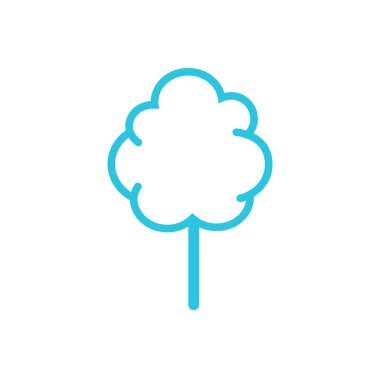 Güzel pamuk helva ikonu. Beyaz arka planda izole edilmiş. Mavi simge setinden.