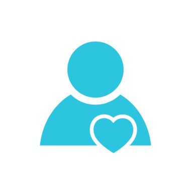 Bağlılık simgesi. Beyaz arka planda izole edilmiş. Mavi simge setinden.