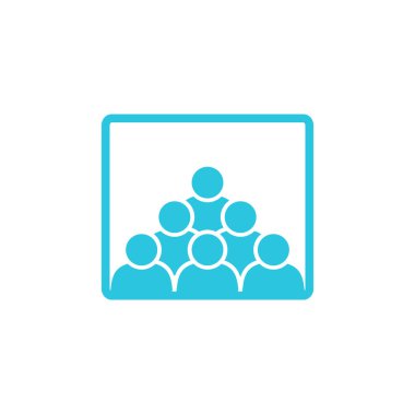 Kalabalık yer ikonu. Beyaz arka planda izole edilmiş. Mavi simge setinden