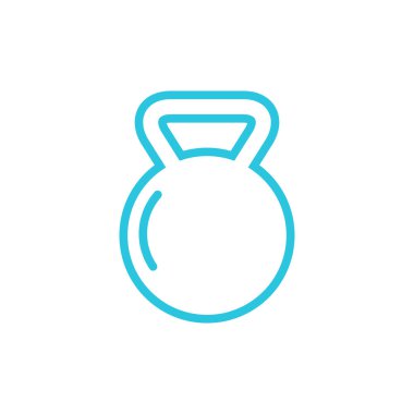 Kettlebell Simgesi. Beyaz arka planda izole edilmiş. Mavi simge seti.