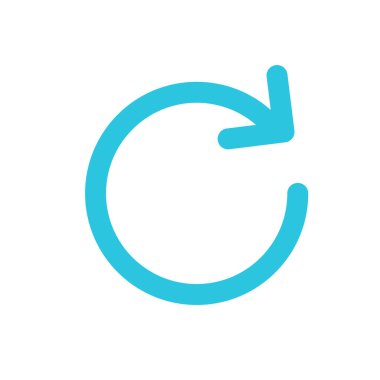 Simgeyi yeniden yükle, eşzamanla ve tazele. Beyaz arka planda izole edilmiş. Mavi simge seti.