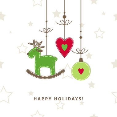 Şenlikli geyik, Mutlu Noeller kartı..