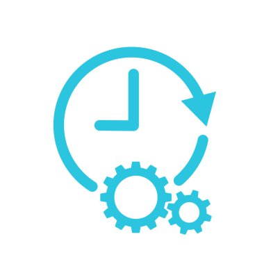 Progress in Motion icon. Isolated on white. Blue icon set.