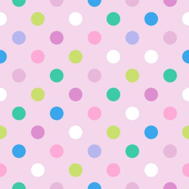 Renkli Polka Noktalı Parti Dekorasyonsuz Desen