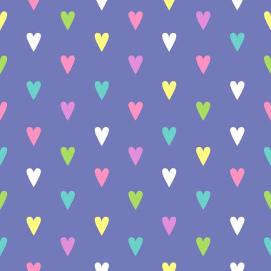 Şirin Renkli Kalpler Tekstil ve El Sanatları İçin Kusursuz Desen