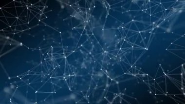 Soyut plexsus 4K video mavi arkaplan.