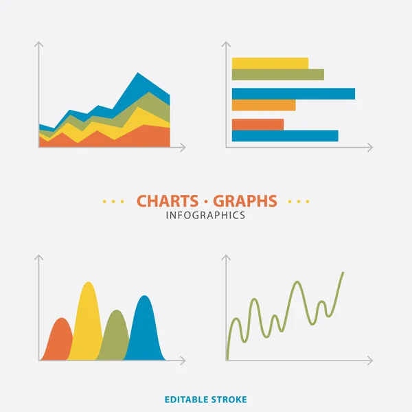 Pénzügyi Diagramok Információs Adatstatisztikák Diagramok Pénzügyi Információk Piaci Diagramok Üzleti — Stock Vector