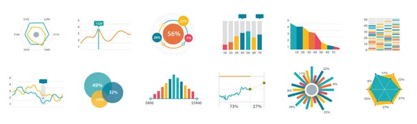 Finanční Grafy Statistiky Informačních Dat Diagramy Finanční Informace Tržní Grafy — Stockový vektor