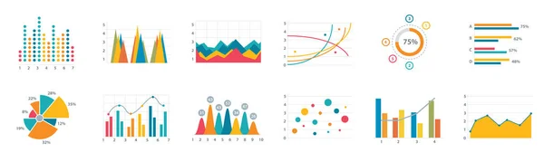 Gráficos Financieros Estadísticas Datos Información Diagramas Información Financiera Gráficos Mercado — Archivo Imágenes Vectoriales