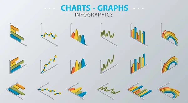 Wykresy Finansowe Statystyki Danych Informacyjnych Wykresy Informacje Finansowe Wykresy Rynkowe — Wektor stockowy