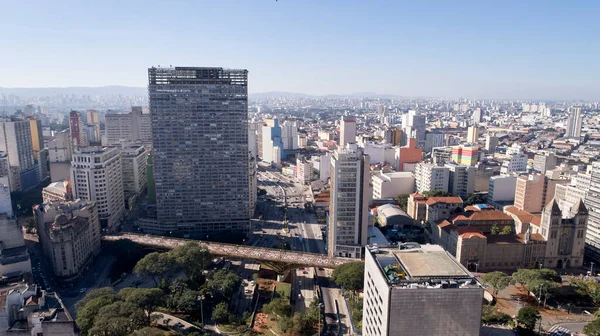 Légi Kilátás Épületek Közelében Vale Anhangabau Sao Paulo Város Brazília — Stock Fotó