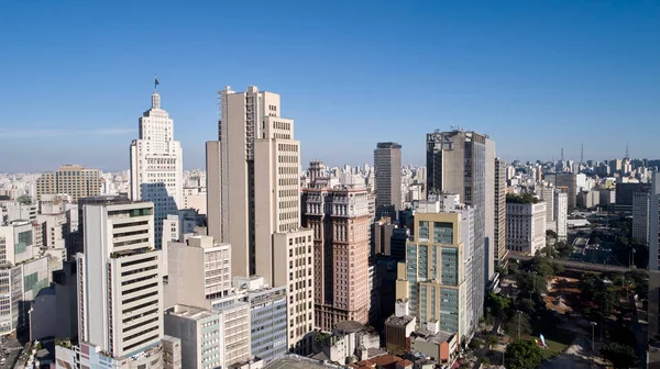 ブラジル サンパウロ市のVale Anhanghabau近くの建物の空中ビュー — ストック写真