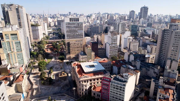 巴西圣保罗Vale Anhangabau附近建筑物的空中景观 — 图库照片