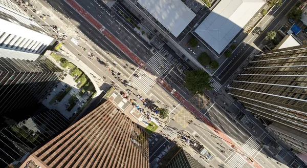 Luftaufnahme Der Avenida Paulista Der Nähe Des Conjunto Nacional Gebäudes — Stockfoto