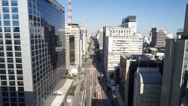 Brezilya Nın Sao Paulo Şehrindeki Avenida Paulista Paulista Bulvarı Hava — Stok fotoğraf