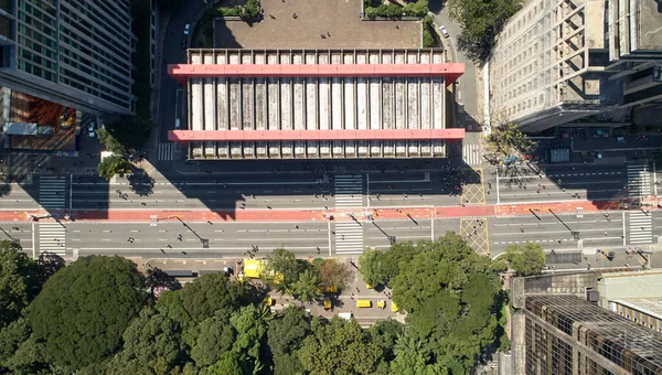 巴西圣保罗 2019年4月 圣保罗艺术博物馆 Masp 圣保罗市保利斯塔大道 Avenida Paulista 的标志性建筑Masp博物馆顶视图 — 图库照片