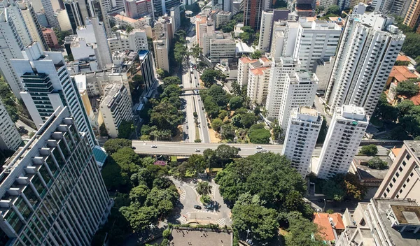 Vista Aérea Avenida Julho Edificios Comerciales Residenciales Centro Ciudad Sao — Foto de Stock