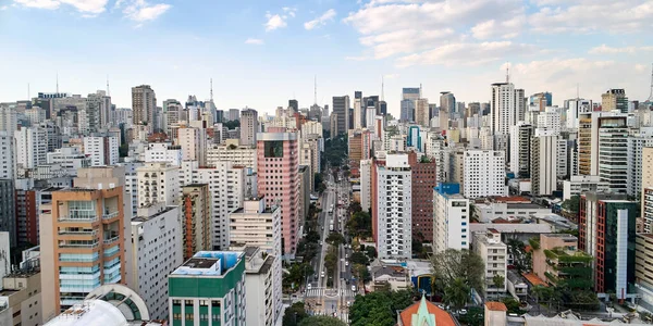 Вид Воздуха Проспект Джульо Коммерческие Жилые Здания Центре Сан Паулу — стоковое фото