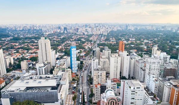 巴西圣保罗市中心7月9日大道 商业和住宅大楼的空中景观 — 图库照片