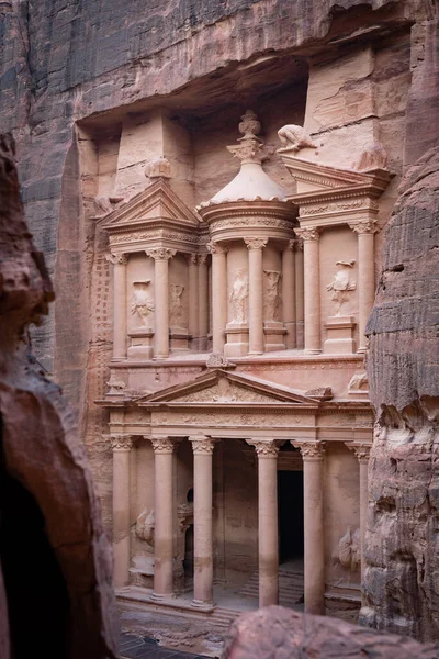 Temple Trésor Petra Jordan Concept Voyage Vacances Tourisme Photo Haute — Photo