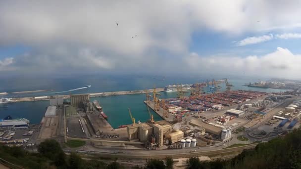 Timalapse Barcelona Cargo Hamnterminaler Transport Och Anläggningar Docks — Stockvideo