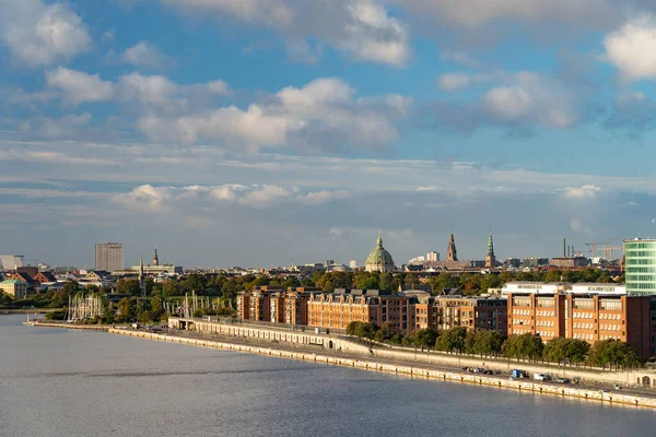Παραθαλάσσιο Ανάχωμα Σύγχρονης Αρχιτεκτονικής Κοπεγχάγη Δανία Εναέρια Άποψη Ταξίδια Και Φωτογραφία Αρχείου