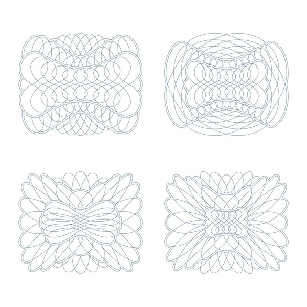 Ensemble Rosettes Décoratives Sur Fond Blanc — Image vectorielle