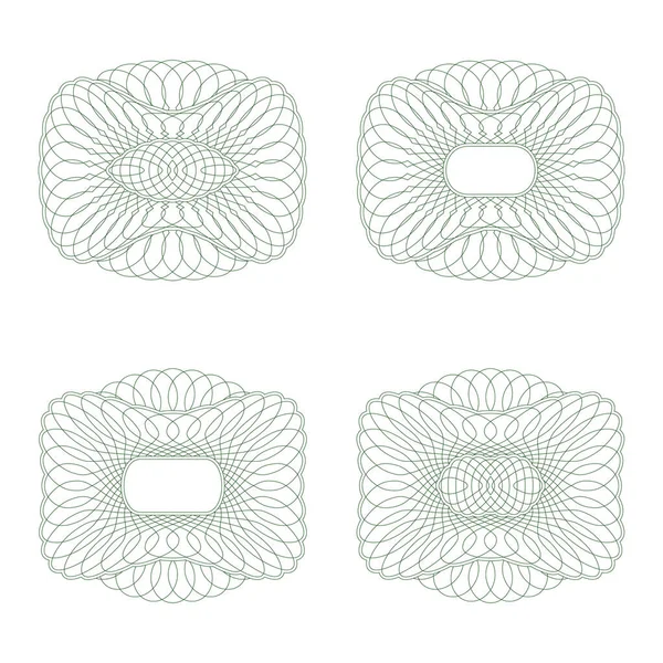 Rosettes Protection Décoratives Sur Fond Blanc — Image vectorielle