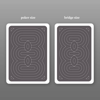Kart oynuyorum. Ters tarafa. Poker boyutu ve köprü boyutu.