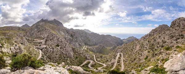 Droga Calobra Majorka Hiszpania Kręta Droga Wyspie Słynie Kształtu Węża Obraz Stockowy