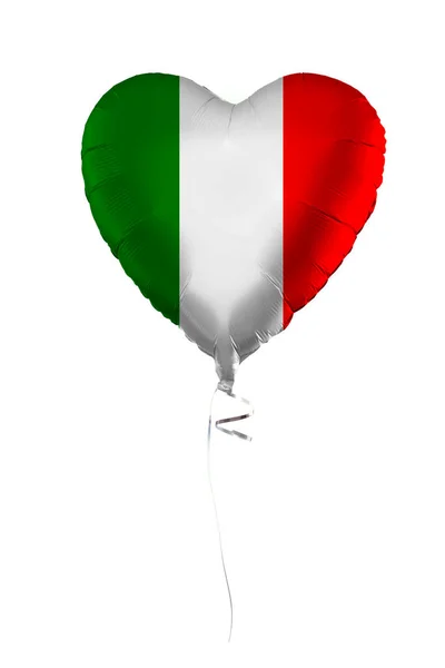 イタリアのコンセプト 白い背景にイタリア国旗が描かれた風船 学習イタリア語 — ストック写真