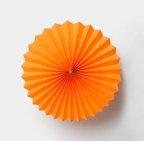 Ventilatore Carta Arancione Isolato Sfondo Bianco — Foto Stock