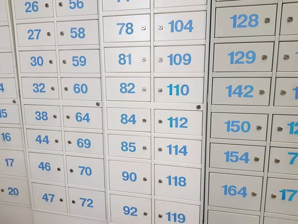 Almacenamiento Con Cajas Celdas Depósito Individuales Con Números Banco — Foto de Stock