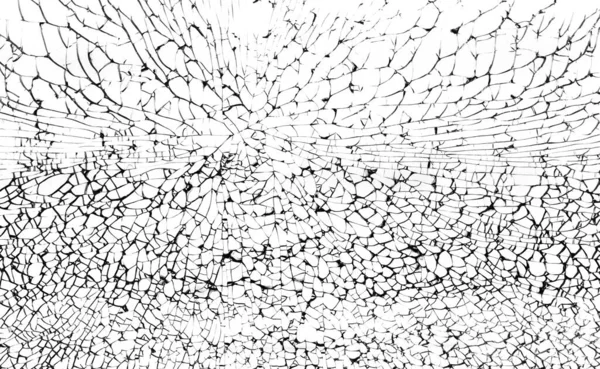 stock image White broken shattered glass with black cracks