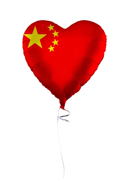 China Konzept Ballon Mit Chinesischer Flagge Isoliert Auf Weißem Hintergrund — Stockfoto