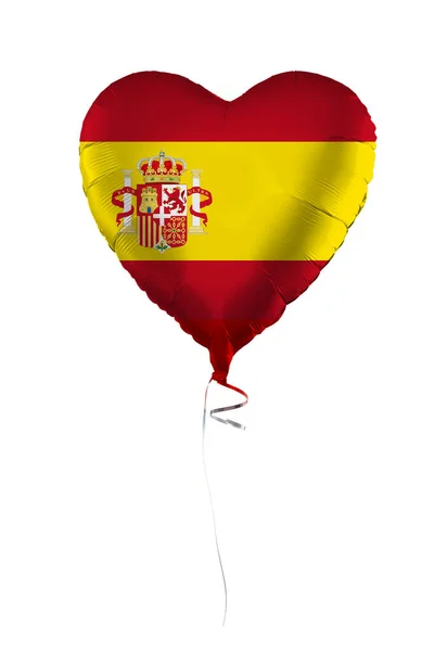 Španělský Koncept Balón Španělskou Vlajkou Izolovaný Bílém Pozadí Vzdělávání Charita — Stock fotografie