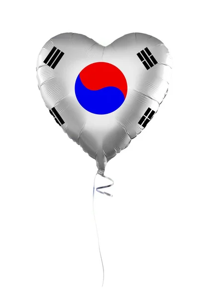 Κορεάτικη Ιδέα Μπαλόνι Κορεάτικη Σημαία Απομονωμένο Λευκό Φόντο Εκπαίδευση Φιλανθρωπία — Φωτογραφία Αρχείου