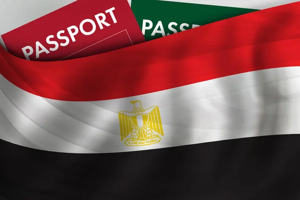 Egyptian Flag Background Passport Egypt Citizenship Official Legal Immigration Visa —  Fotos de Stock