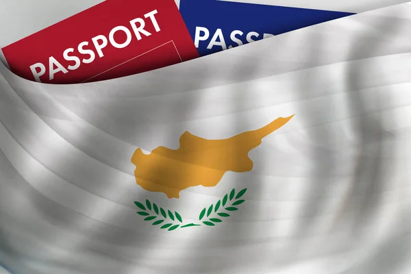 Cypriot Flag Background Passport Republic Cyprus Citizenship Official Legal Immigration —  Fotos de Stock