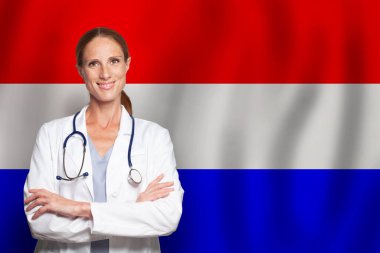 Hollanda bayrağında Hollandalı pratisyen hekim gp