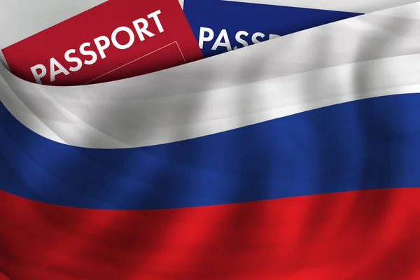 Fondo Bandera Rusa Pasaporte Rusia Ciudadanía Inmigración Legal Oficial Visado —  Fotos de Stock