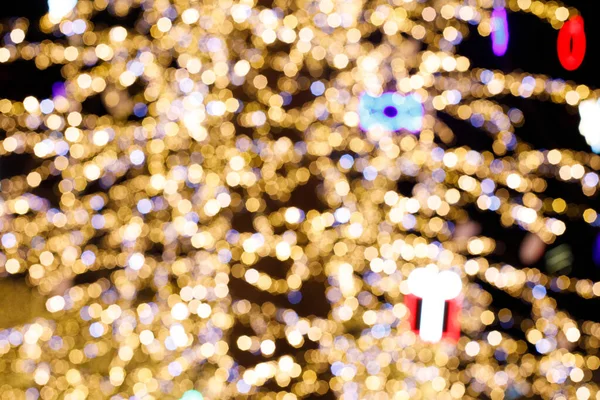 Oro Decorazione Natale Bokeh Luce Sfondo Nero Natale — Foto Stock